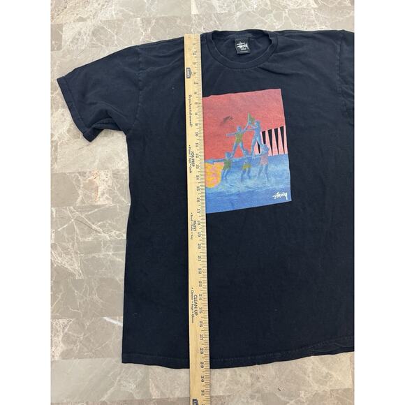 Vintage Y2K Stussy Big Graphic T-Shirt Skate Stüssy Men’s Large Water Ski - Picture 5 of 7
